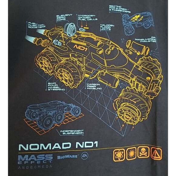 Mass Effect Andromeda Nomad ND1 Blueprint T-Shirt 4XL Loot Wear Exclusive - Picture 3 of 5
